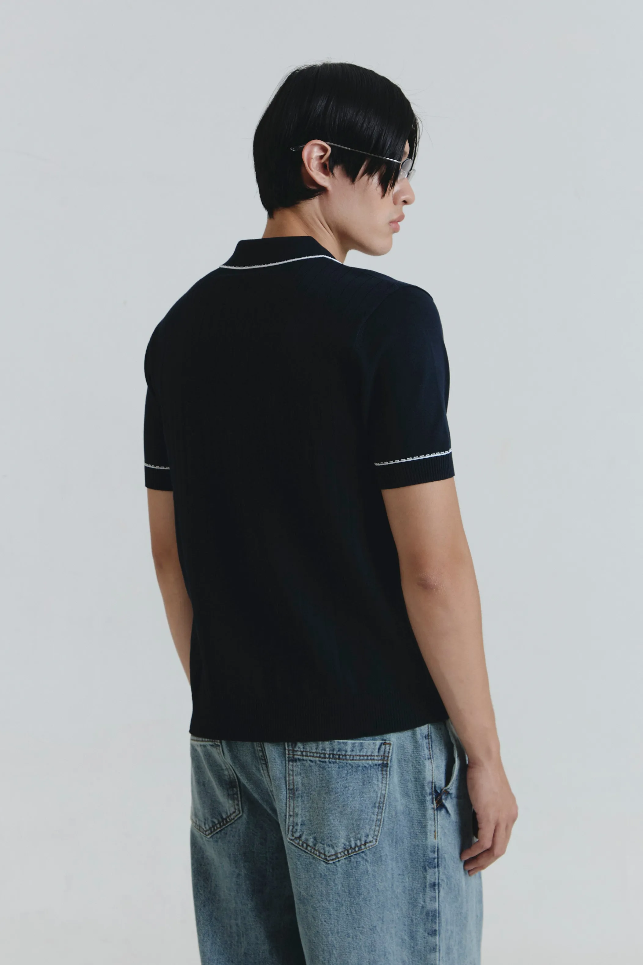 BAYONNE POLO SHIRT NAVY sold by Callie Cotton product image thumbnail 5