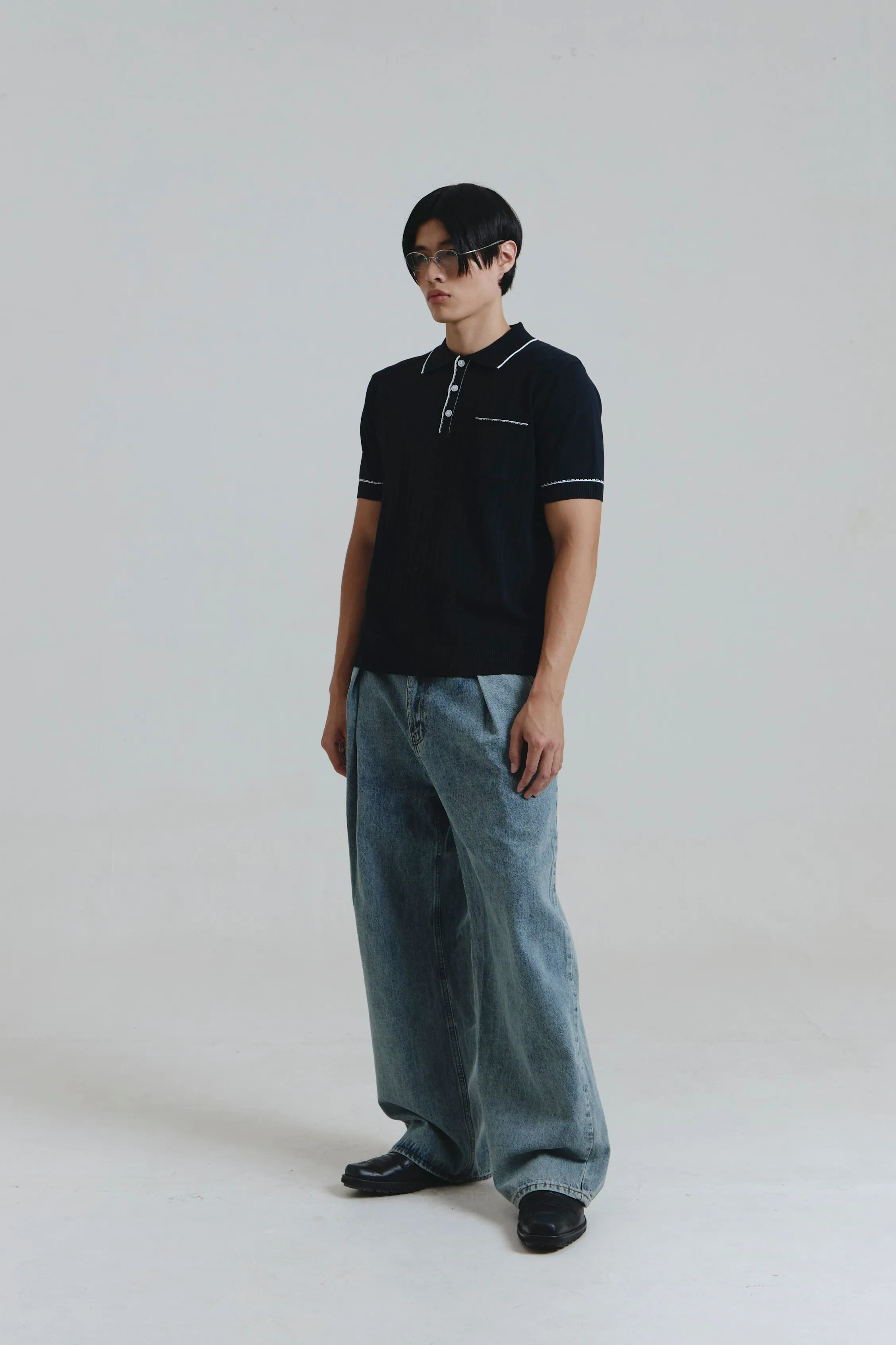 BAYONNE POLO SHIRT NAVY sold by Callie Cotton product image thumbnail 4