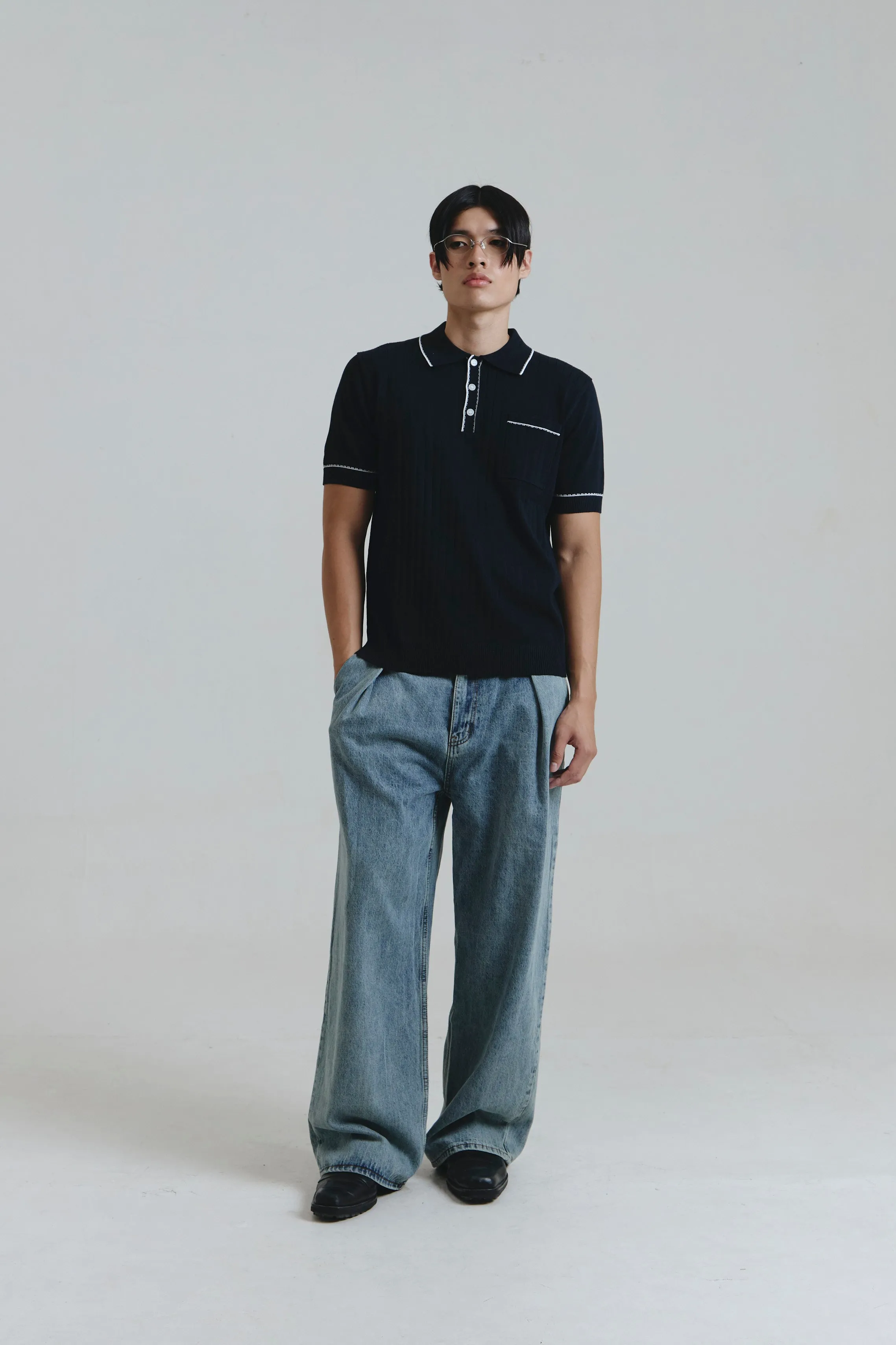 BAYONNE POLO SHIRT NAVY sold by Callie Cotton product image thumbnail 2