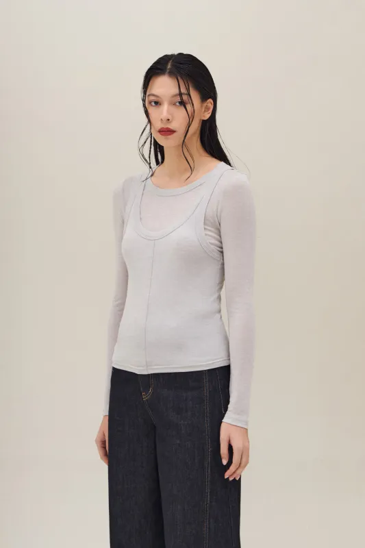 MOONA TOP GREY sold by Callie Cotton