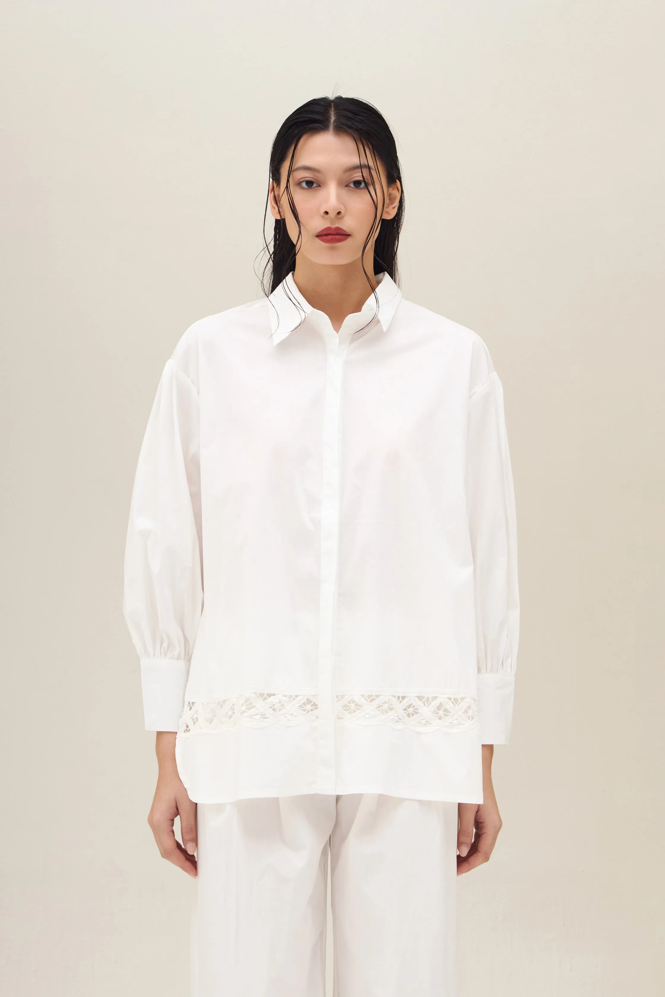 ELARUNE SHIRT WHITE sold by Callie Cotton