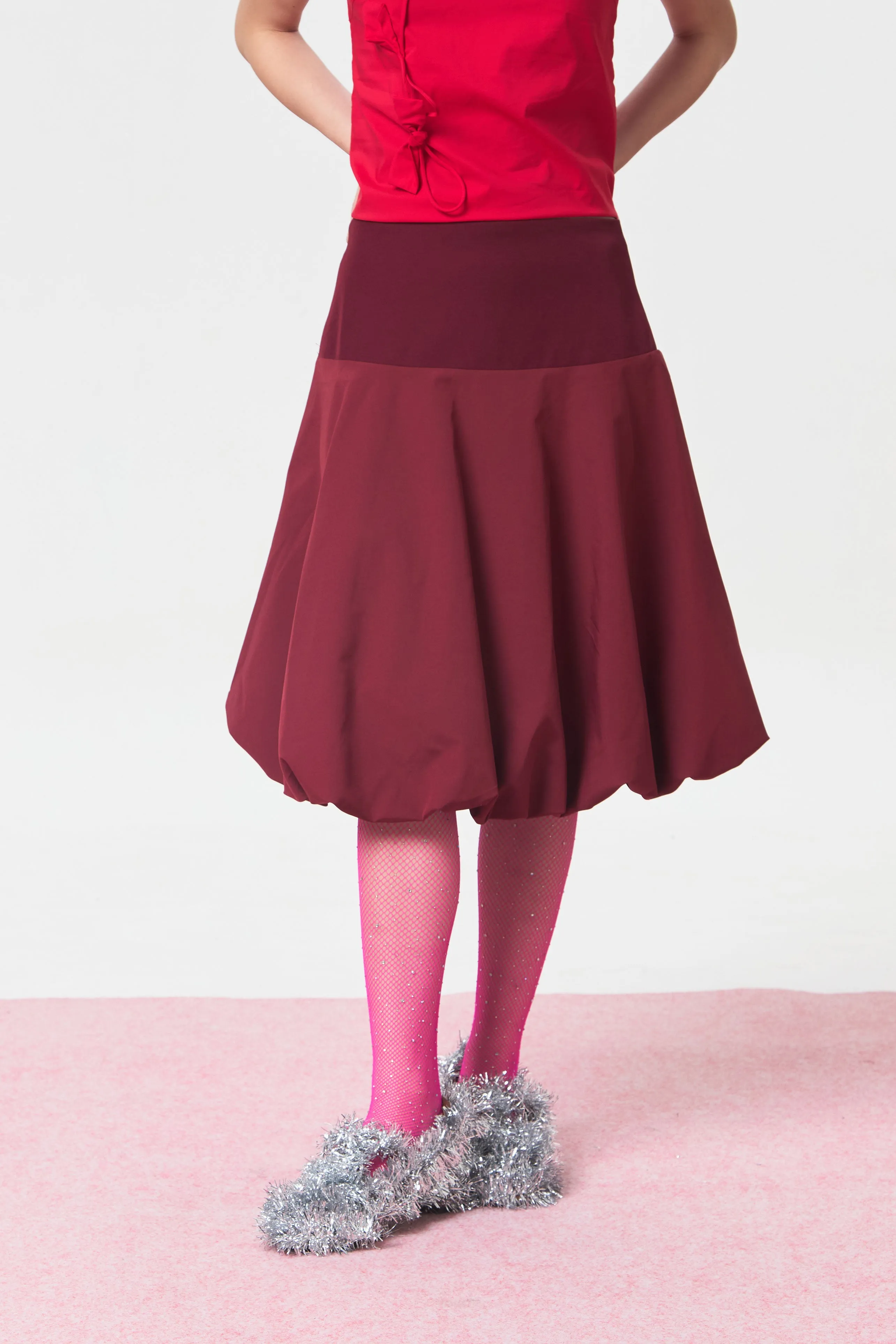 PEBBLE SKIRT MAROON - CALLIE FT. CISSYLIA sold by Callie Cotton product image thumbnail 2
