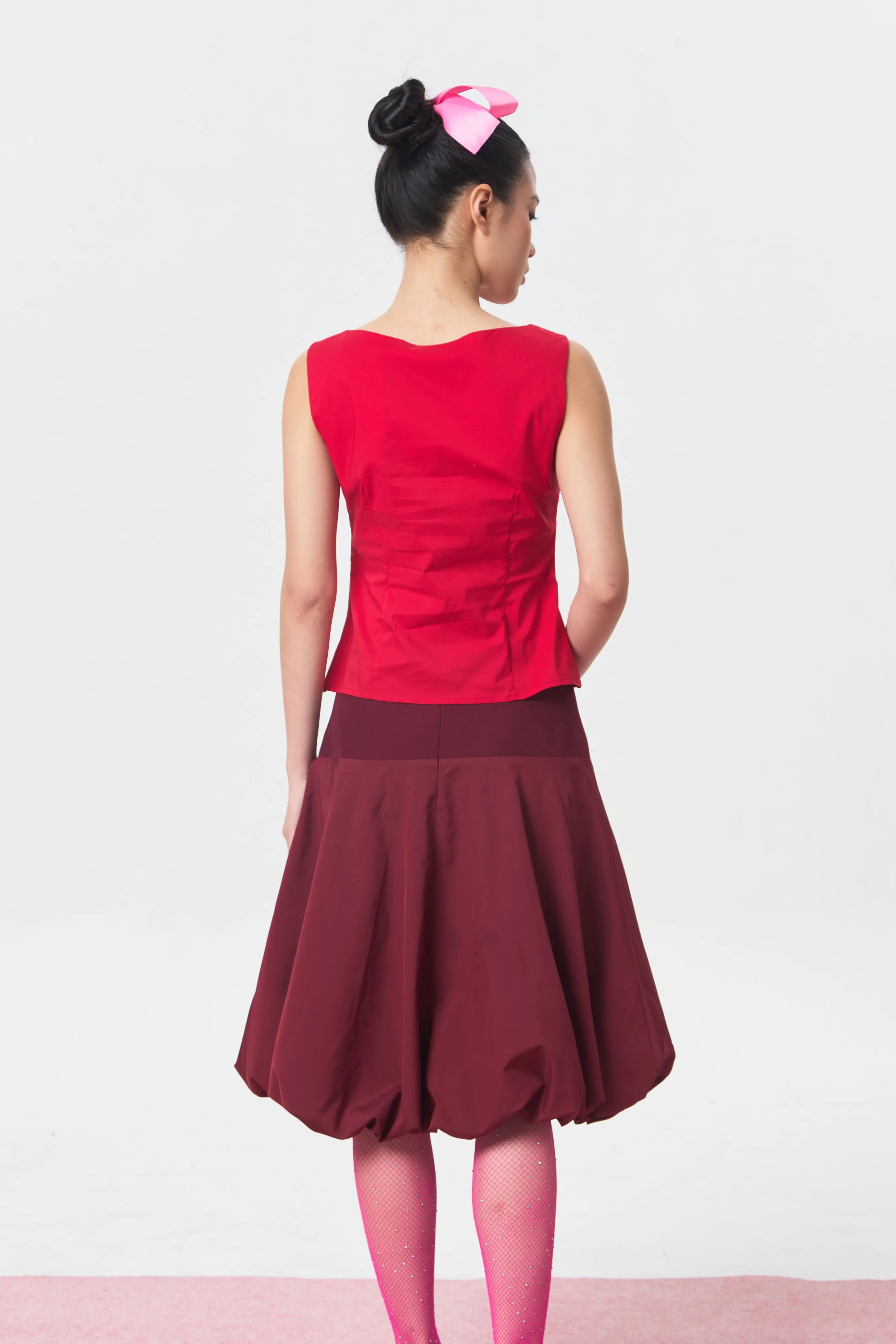PEBBLE SKIRT MAROON - CALLIE FT. CISSYLIA sold by Callie Cotton product image thumbnail 4