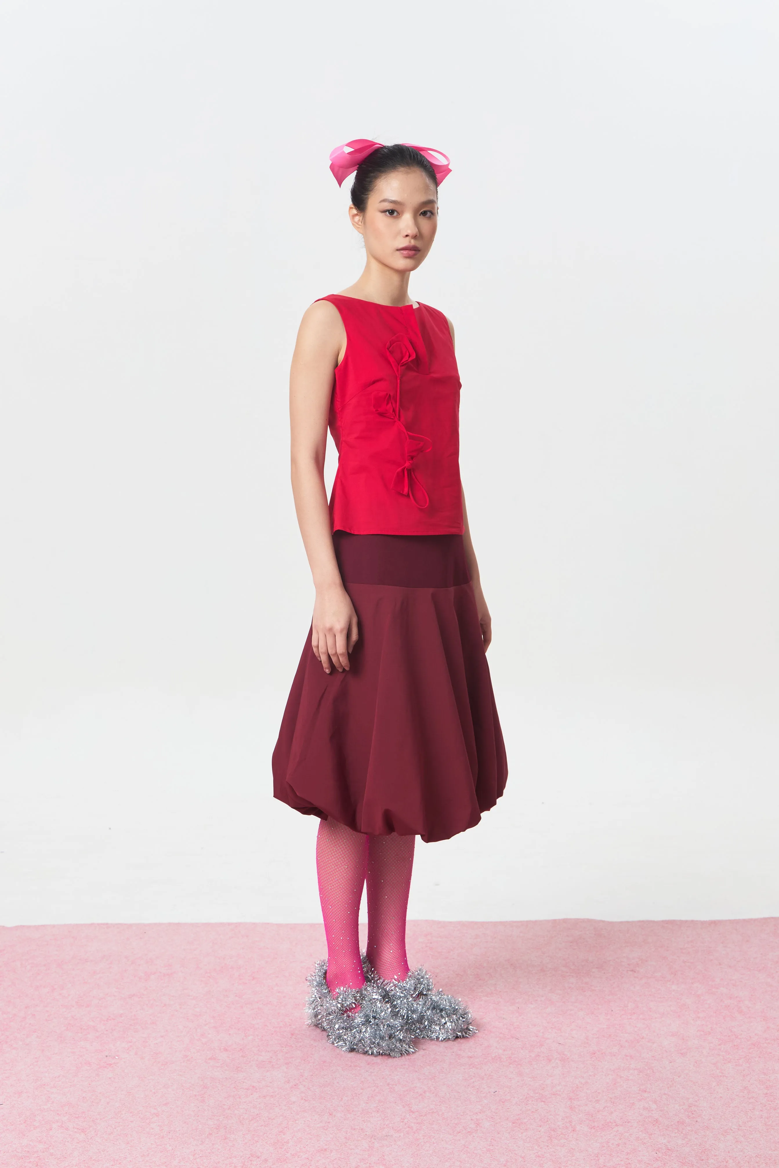 PEBBLE SKIRT MAROON - CALLIE FT. CISSYLIA sold by Callie Cotton product image thumbnail 3