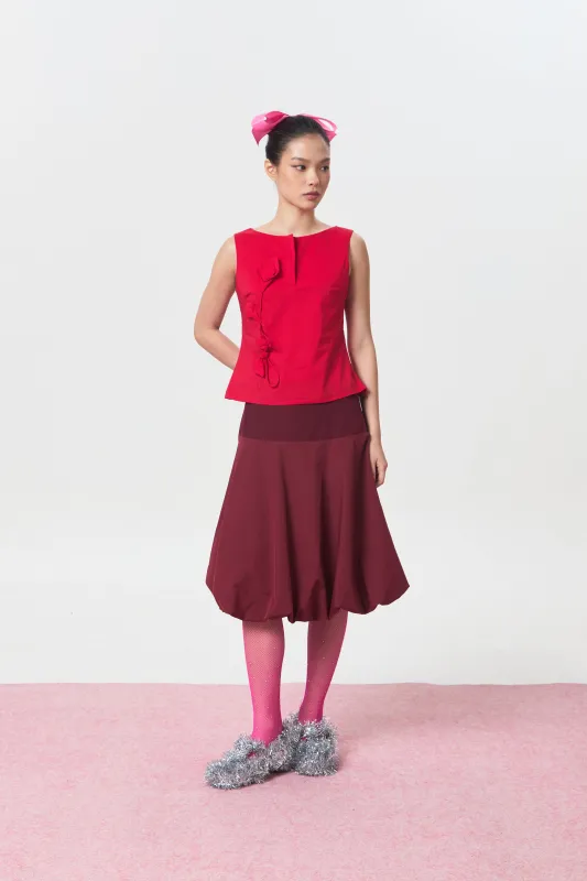 PEBBLE SKIRT MAROON - CALLIE FT. CISSYLIA sold by Callie Cotton