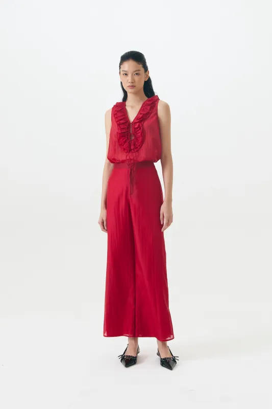 SCARLET PANTS RED made by Callie Cotton