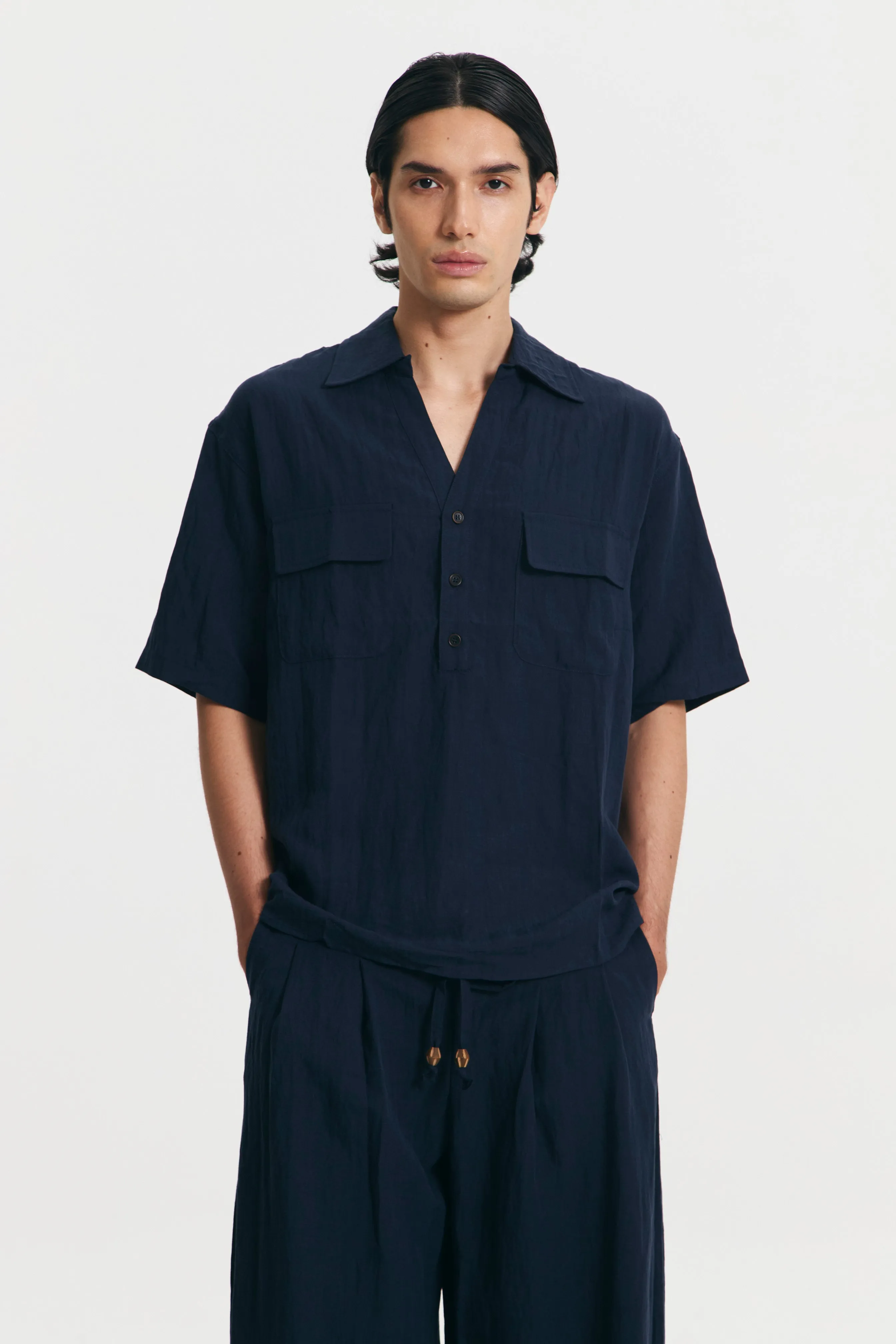 WINDSOR SHIRT NAVY sold by Callie Cotton product image thumbnail 3