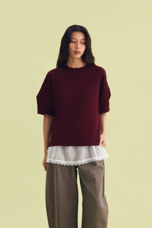 VELVET TOP MAROON  - CALLIE FT. IRANI VIANZA sold by Callie Cotton