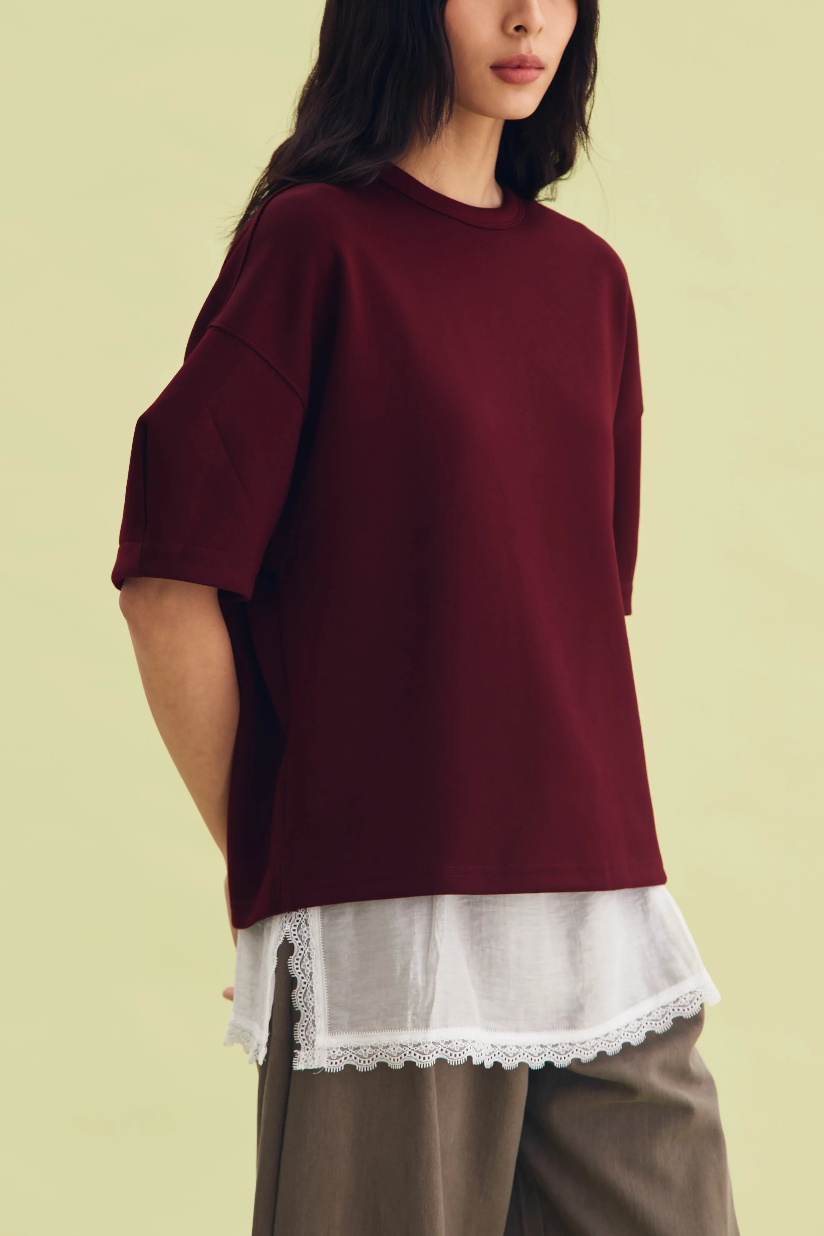 VELVET TOP MAROON - CALLIE FT. IRANI VIANZA sold by Callie Cotton product image thumbnail 2