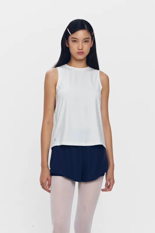 DASH TANK WHITE made by Callie Cotton