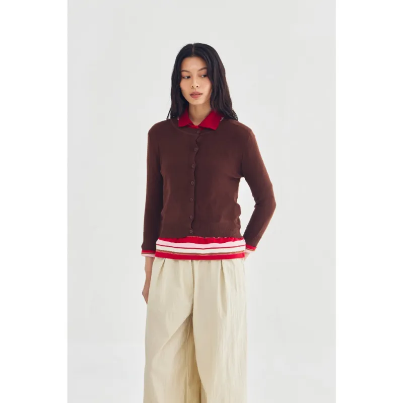 ROWENA CARDIGAN BROWN made by Callie Cotton