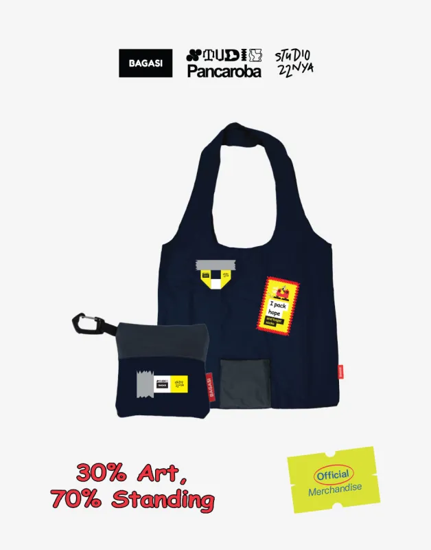 Bagasi x Studio Pancaroba Lipa Foldable Tote Bag made by Bagasi Destinasi