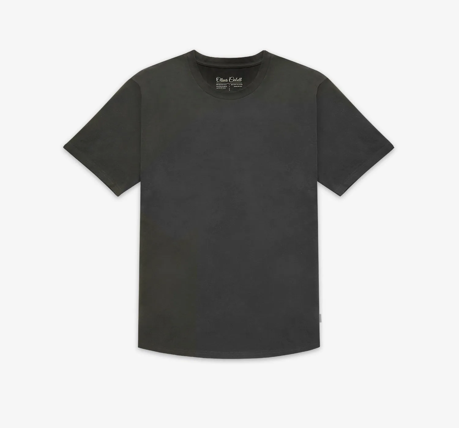 Curved Hem Tee | Charcoal sold by Oliver Cabell