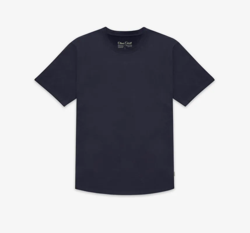 Curved Hem Tee | Navy sold by Oliver Cabell
