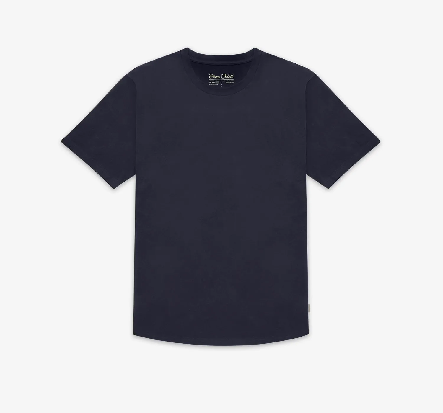 Curved Hem Tee | Navy sold by Oliver Cabell
