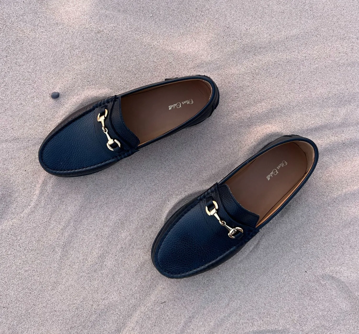 Oliver Cabell Black Textured Leather Penny Loafers Penny Loafer | Chocolate – Oliver Cabell main image 2