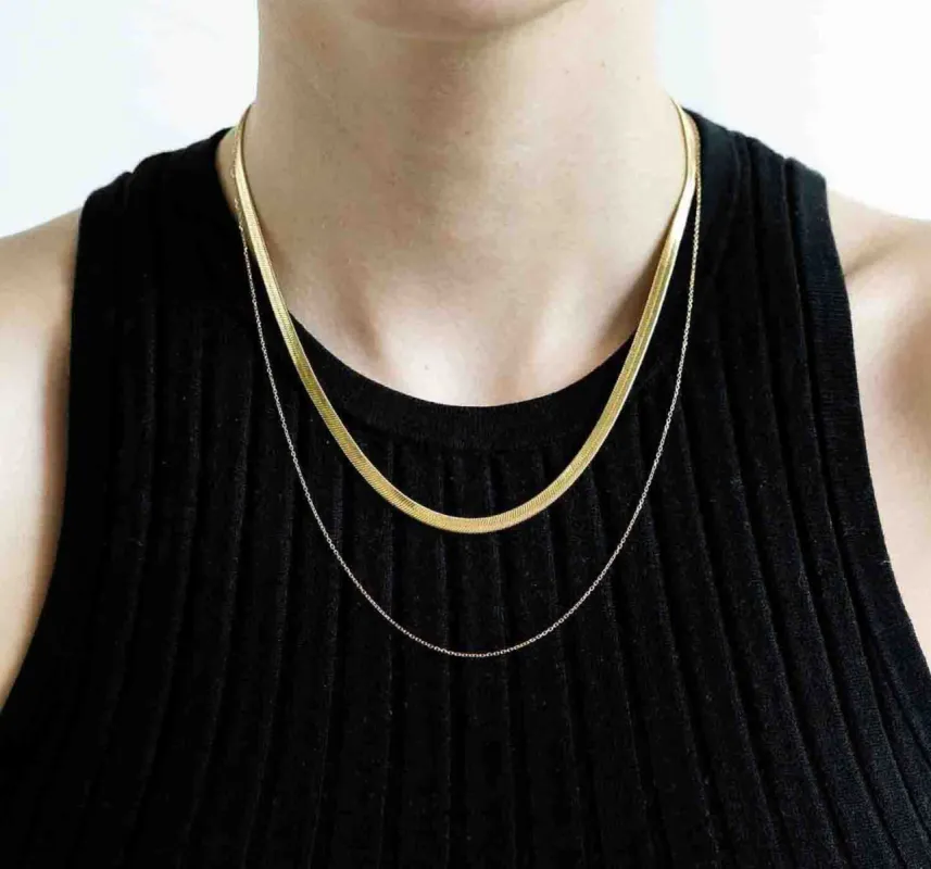 Herringbone + Chain Set | Gold sold by Oliver Cabell