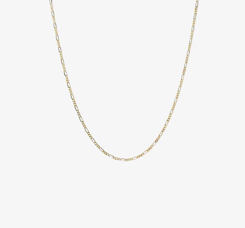 3mm Figaro Chain | Gold sold by Oliver Cabell