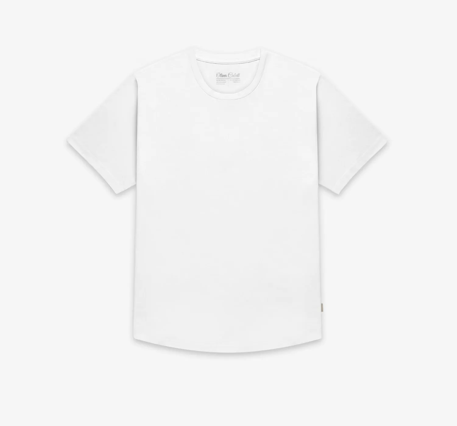 Curved Hem Tee | White sold by Oliver Cabell