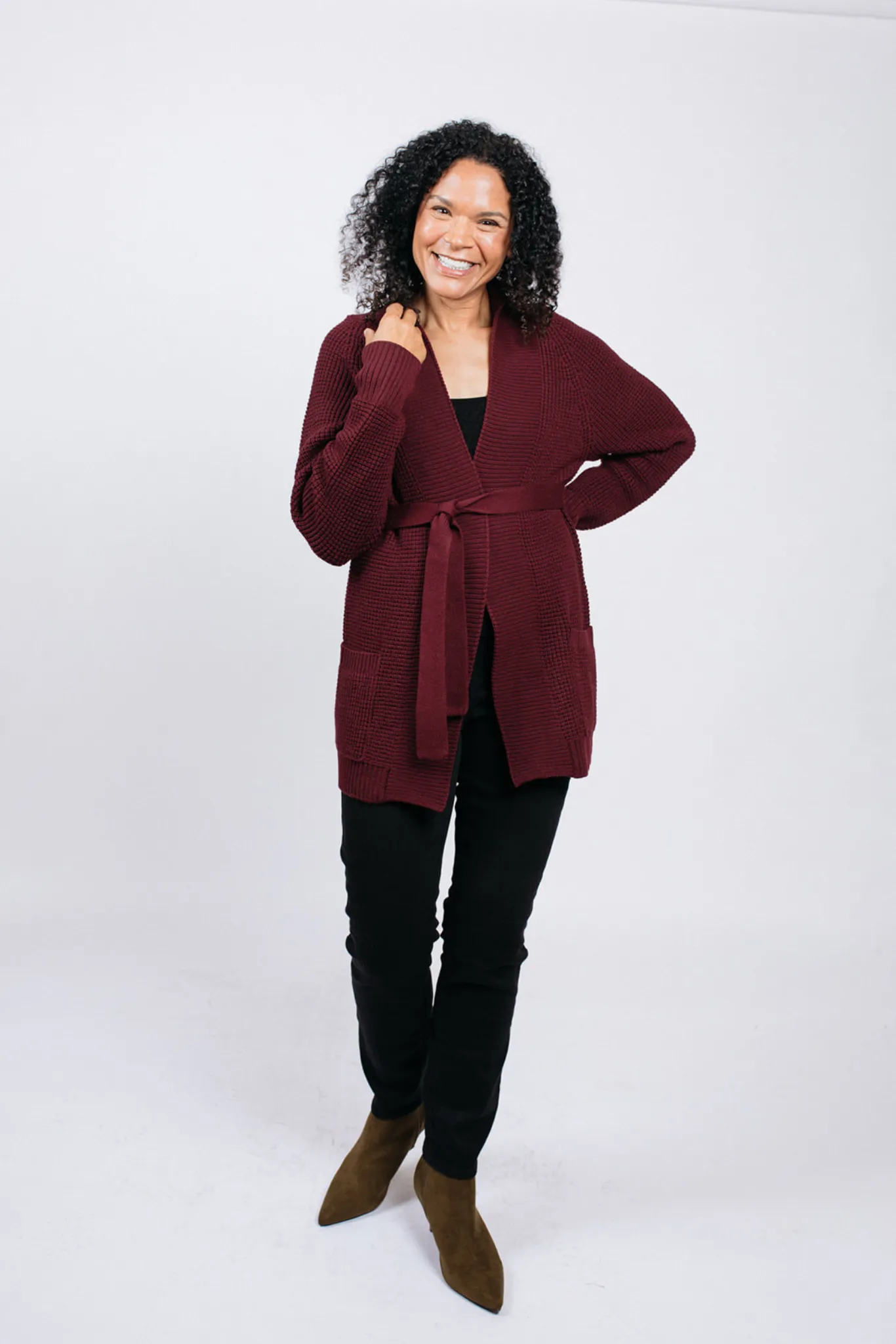 Kim Wrap Sweater sold by Birdie & Claire