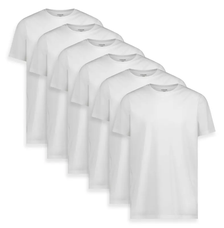 Miles Crew Neck White 6 Pack - Long Fit sold by LebasQ