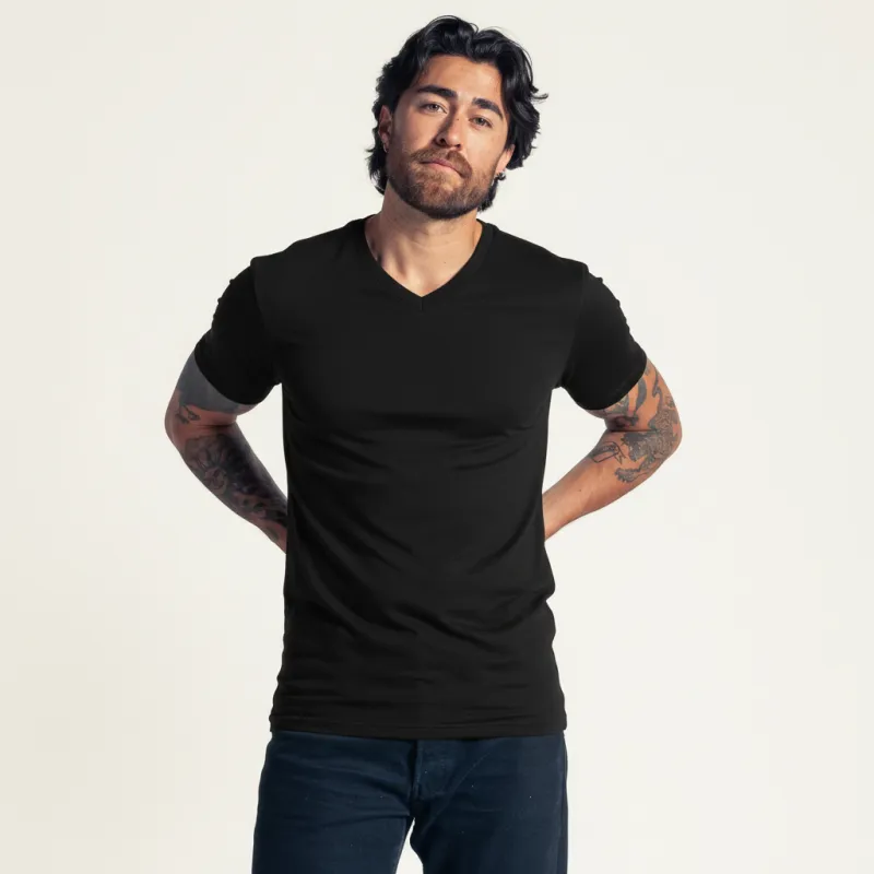 Duke's V Neck Bamboo Black 3 Pack - Slim Fit made by LebasQ