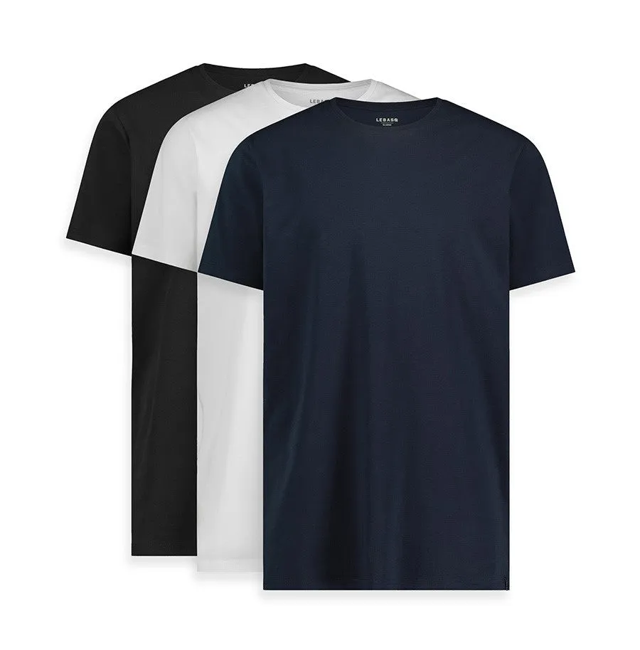 Miles’s Crew — Mix 3-pack | Zwart, Wit & Navy, Lang Fit sold by LebasQ