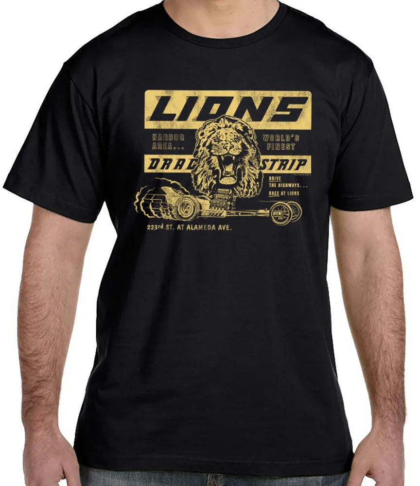 Lions Drag Strip Black T-Shirt sold by Malibu Shirts