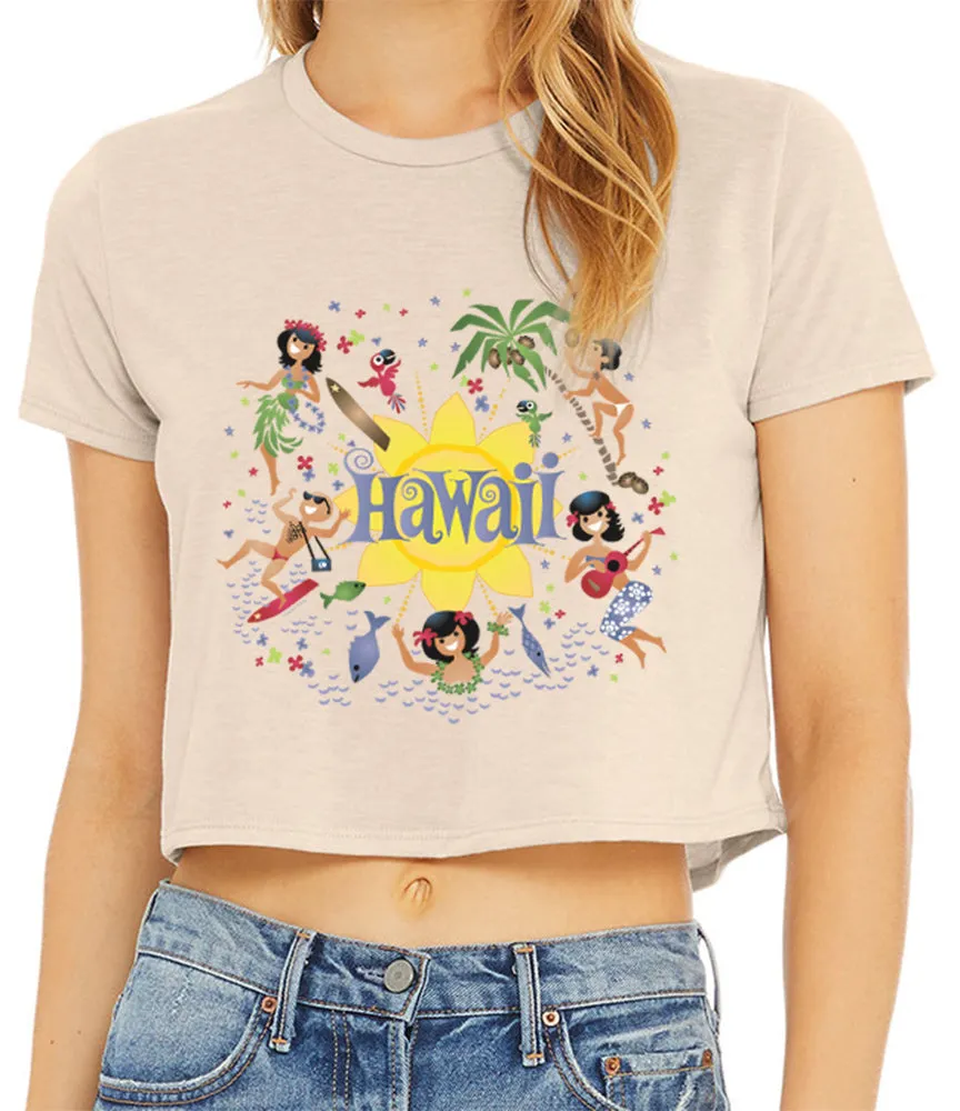 Here's Hawaii Women's Crop Top T-Shirt sold by Malibu Shirts