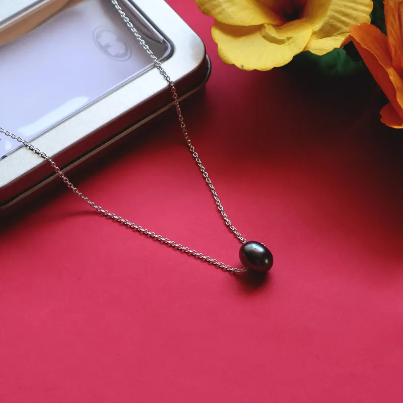 Leialoha 16" Black Pearl Sterling Silver Necklace sold by Malibu Shirts