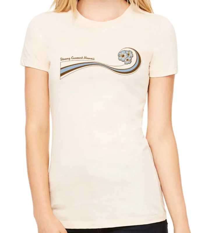 Strong Current Wave Floral Women's T-Shirt sold by Malibu Shirts