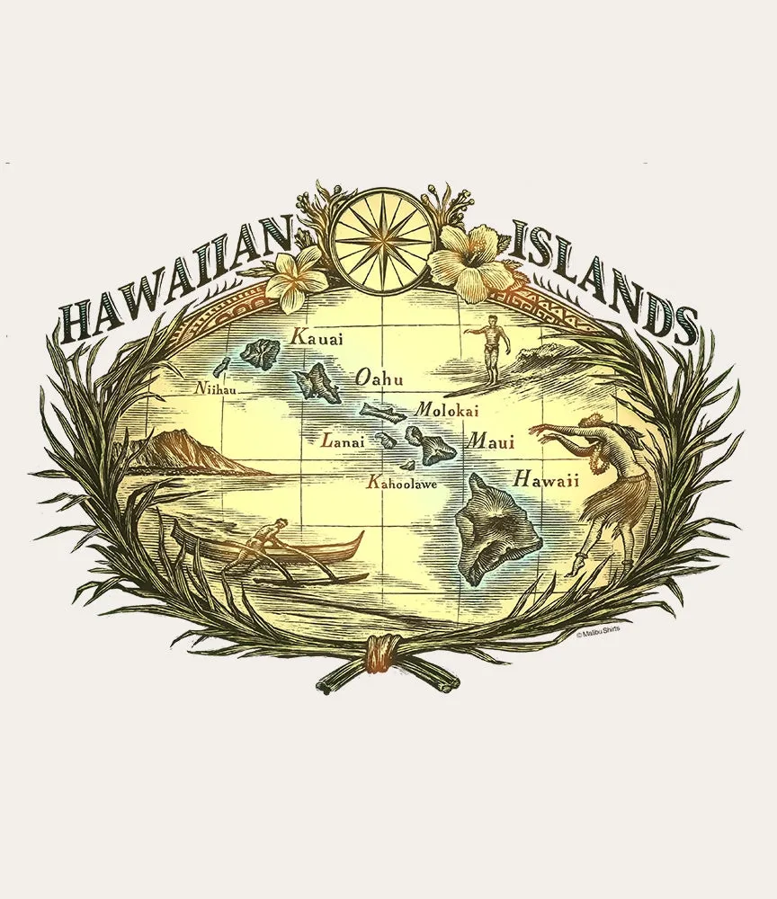 Hawaiian Islands Woodcut T-Shirt sold by Malibu Shirts product image thumbnail 2