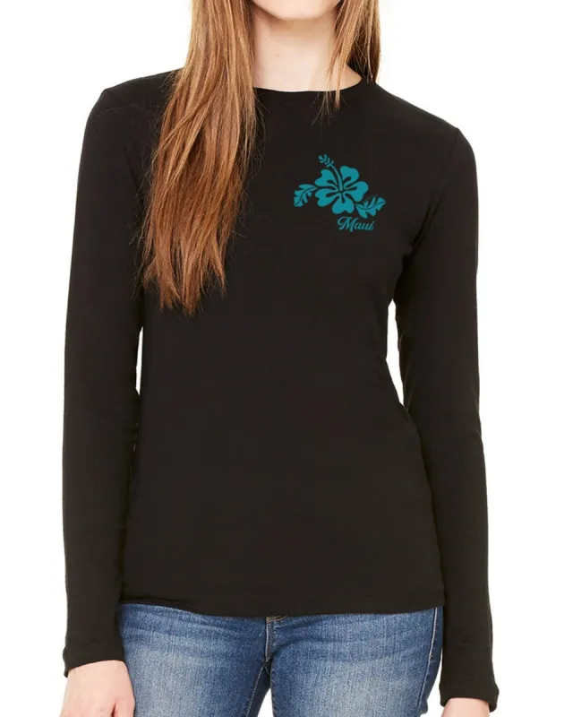 Maui Hibiscus Long Sleeve T-Shirt sold by Malibu Shirts