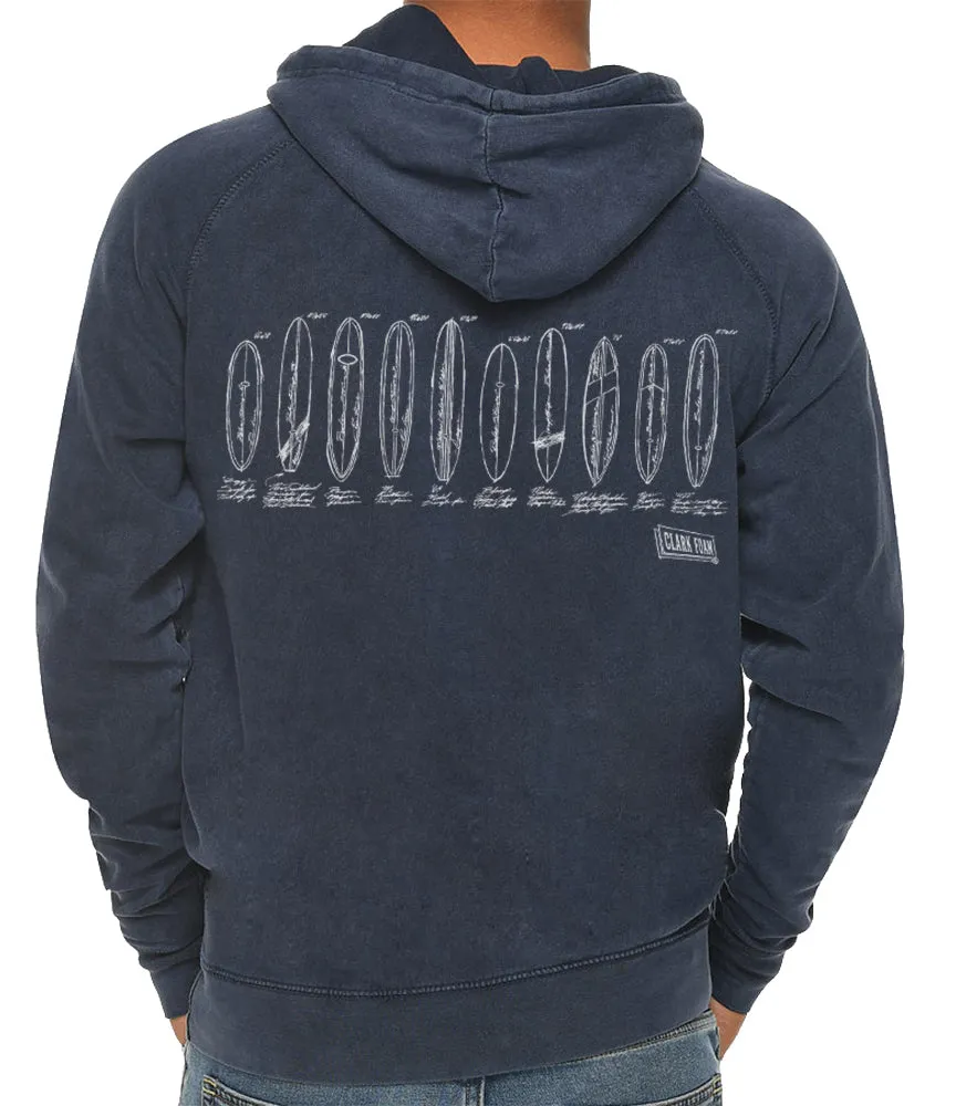 Clark Foam Sketch Vintage Pullover Hoodie sold by Malibu Shirts