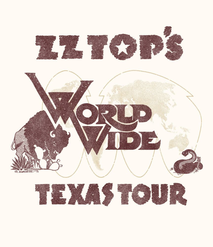 ZZ Top World Wide Texas Tour 1977 sold by Malibu Shirts product image thumbnail 2