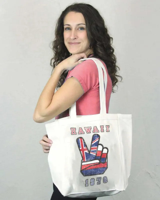 Hawaii Peace Tote sold by Malibu Shirts