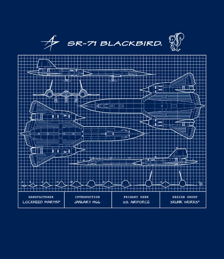 SR 71 Blackbird Blueprint T-Shirt sold by Malibu Shirts product image thumbnail 2