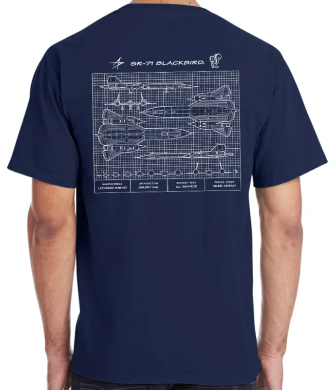 SR 71 Blackbird Blueprint T-Shirt sold by Malibu Shirts
