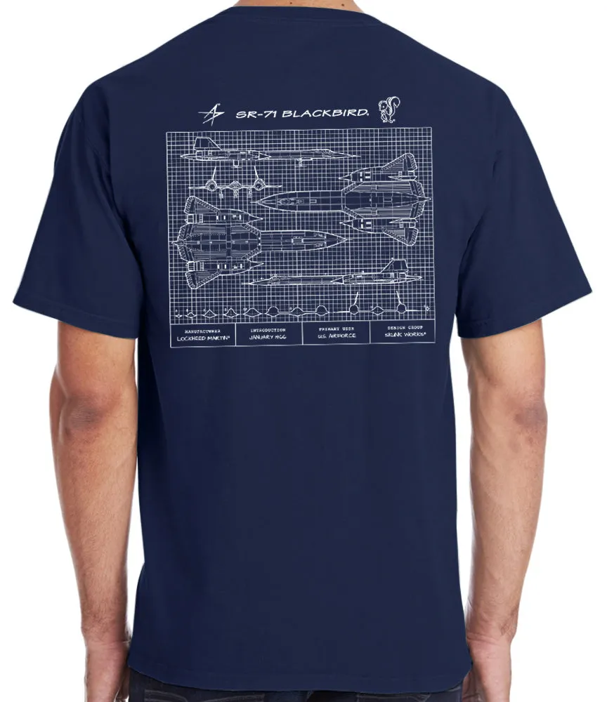 SR 71 Blackbird Blueprint T-Shirt sold by Malibu Shirts