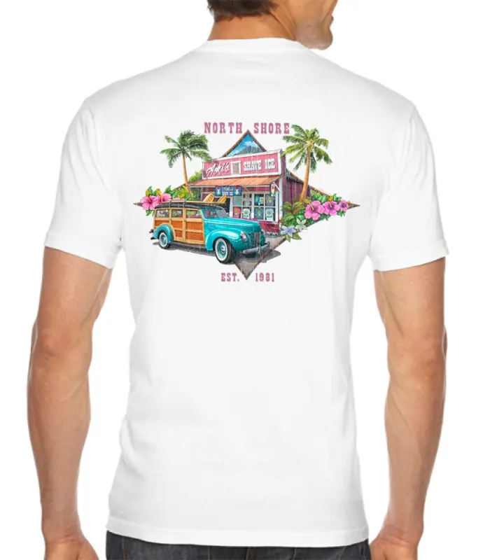 Aoki's Shave Ice North Shore Men's T-Shirt sold by Malibu Shirts