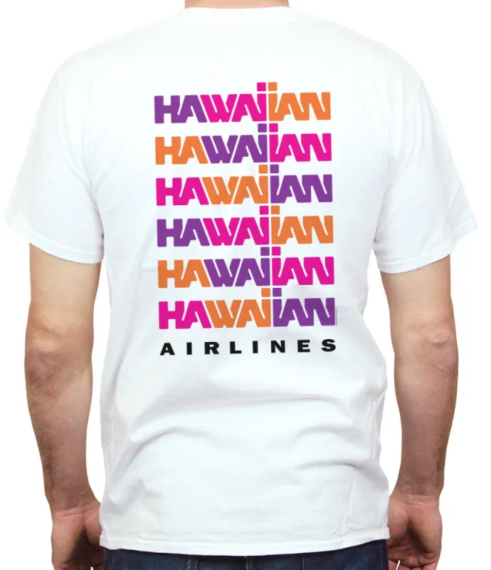 Hawaiian Airlines 70's Retro Stack T-Shirt sold by Malibu Shirts