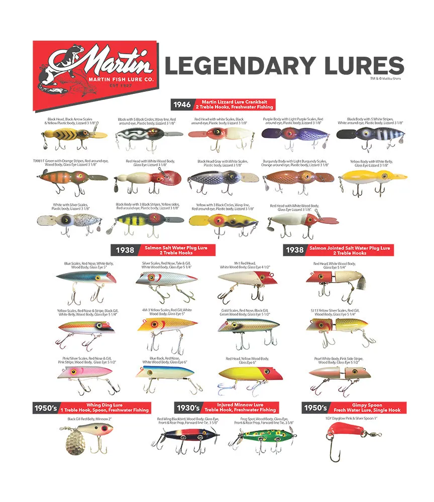 Martin Legendary Lures Collection T-Shirt sold by Malibu Shirts product image thumbnail 2