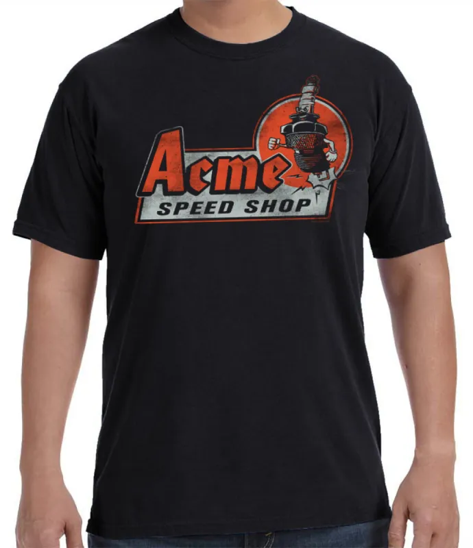 Acme Speed Shop Spark Plug T-Shirt sold by Malibu Shirts