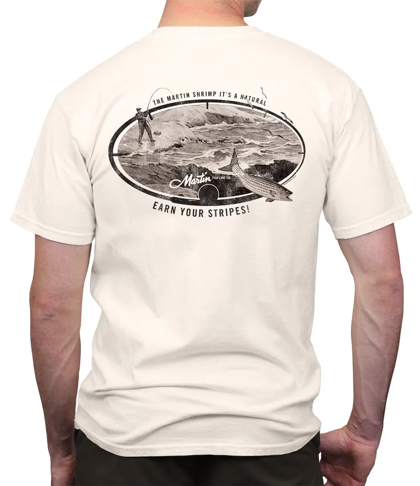 Martin Shrimp Earn Your Stripes T-Shirt sold by Malibu Shirts