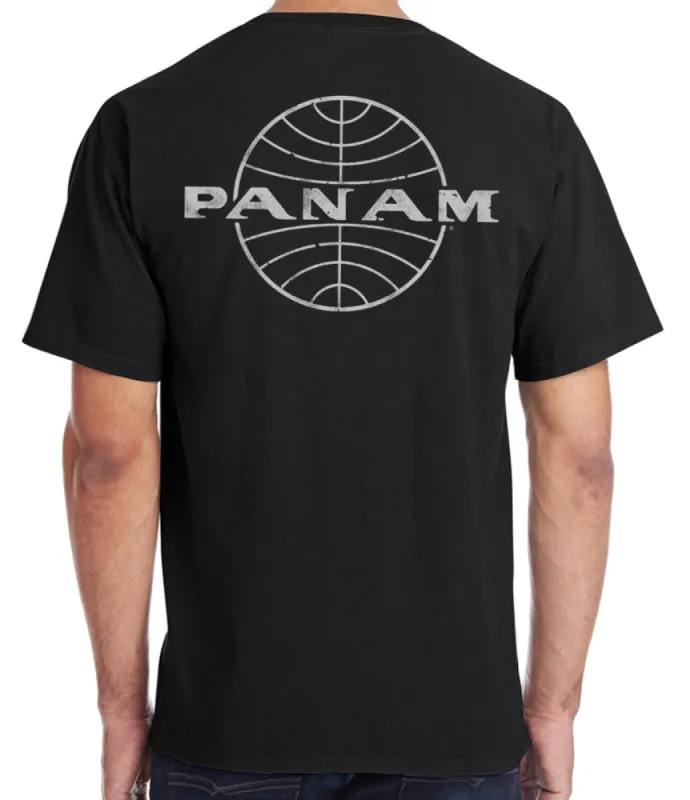 Pan Am Globe Black T-Shirt sold by Malibu Shirts