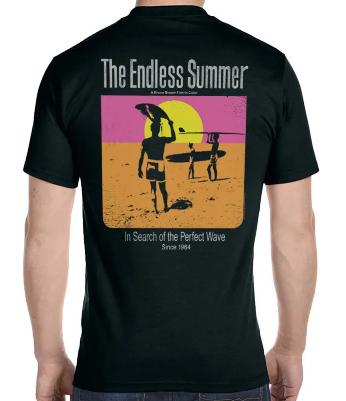 The Endless Summer Black T-Shirt sold by Malibu Shirts