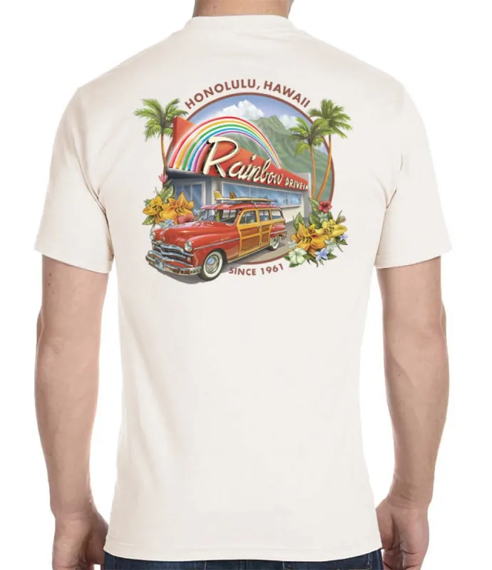 Rainbow Drive-In Men's T-Shirt sold by Malibu Shirts