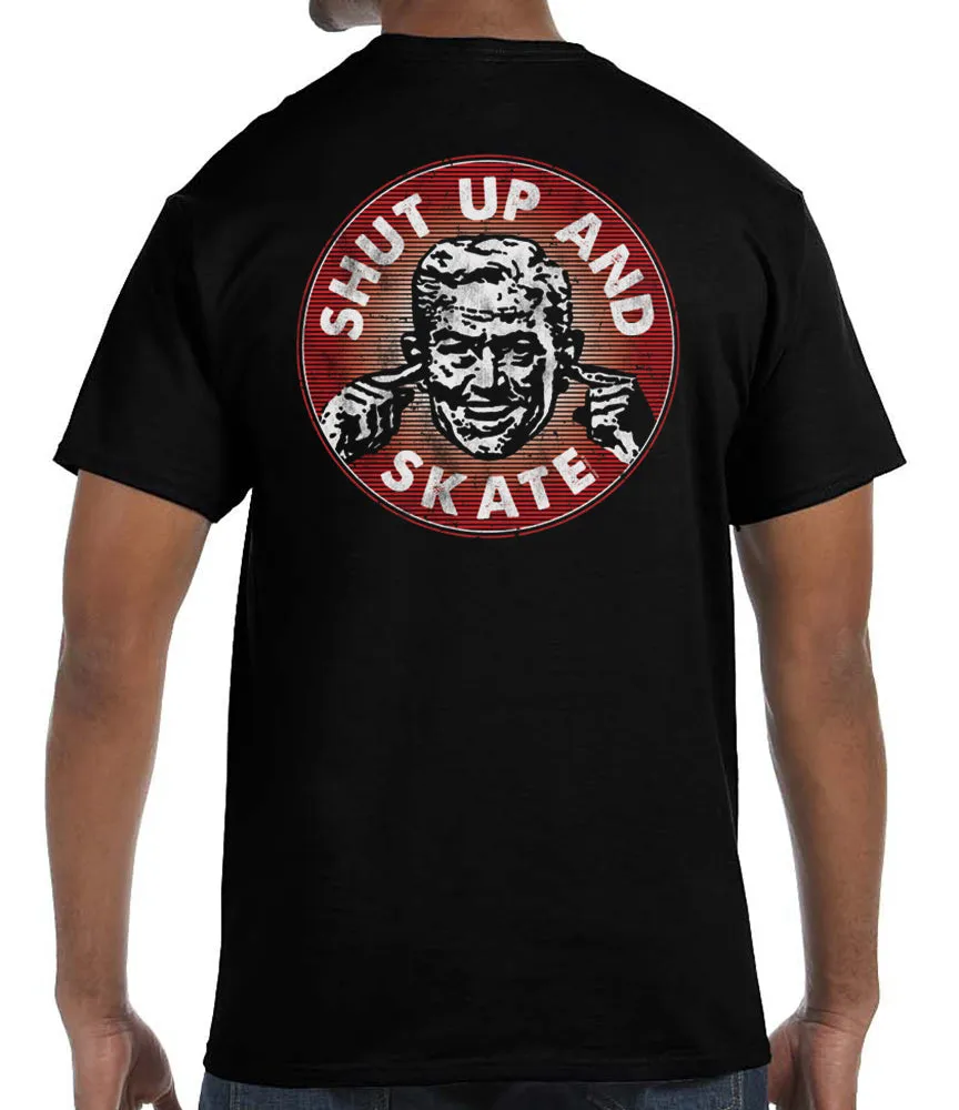 Shut up and Skate Black T-Shirt sold by Malibu Shirts