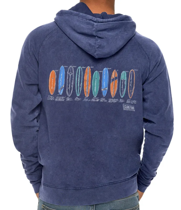 Clark Foam Color Sketch Vintage Pullover Hoodie made by Malibu Shirts