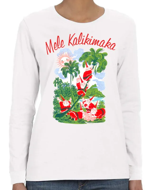 Mele Kalikimaka Women's Long Sleeve sold by Malibu Shirts